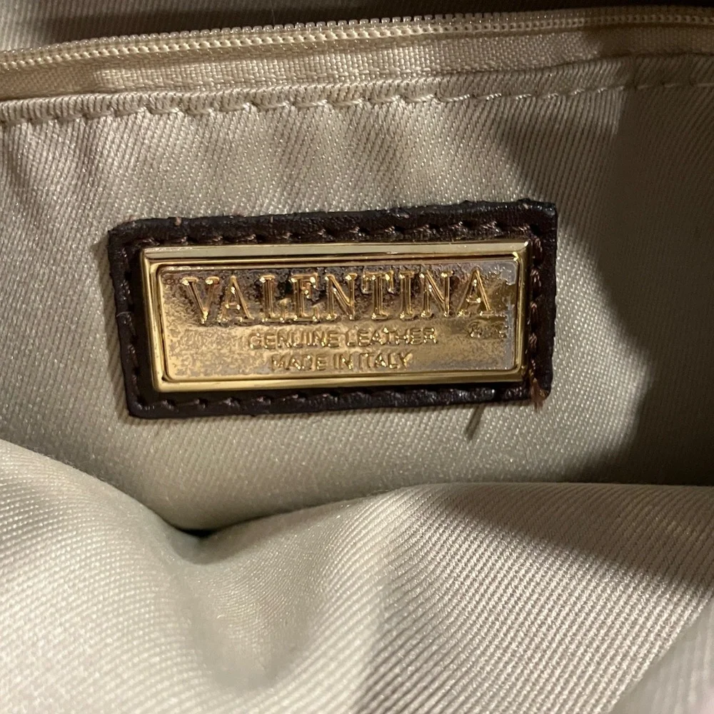 Valentina Genuine Leather Triple Zipper Crossbody Blush/Brown - Picture 6 of 9